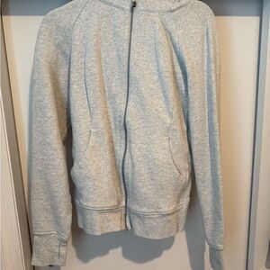 lululemon original fit scuba full zip Sz 10 EUC heather gray